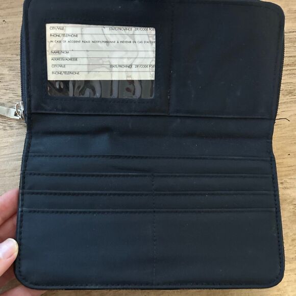 NWOT brown and black striped design designer looking wallet wallet. Zip around - Picture 4 of 5